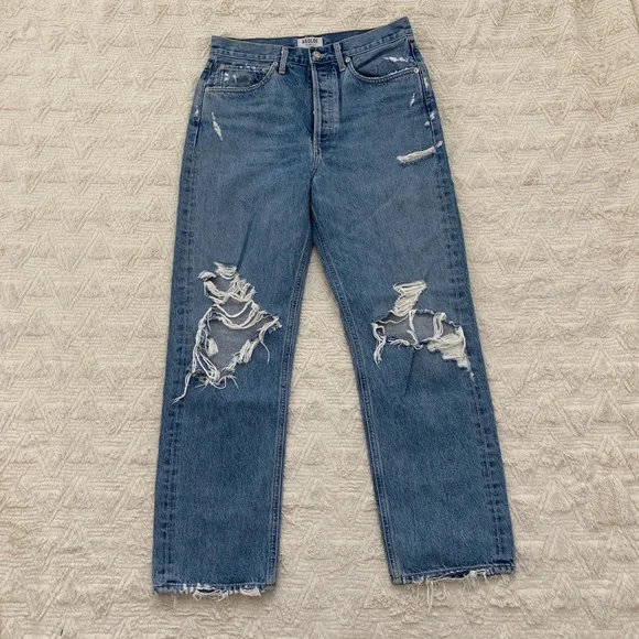 Worn twice AGOLDE 90s distressed boyfriend jeans - Picture 2 of 5